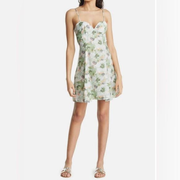 En Saison Green Floral Mini Dress NWT - Picture 1 of 6